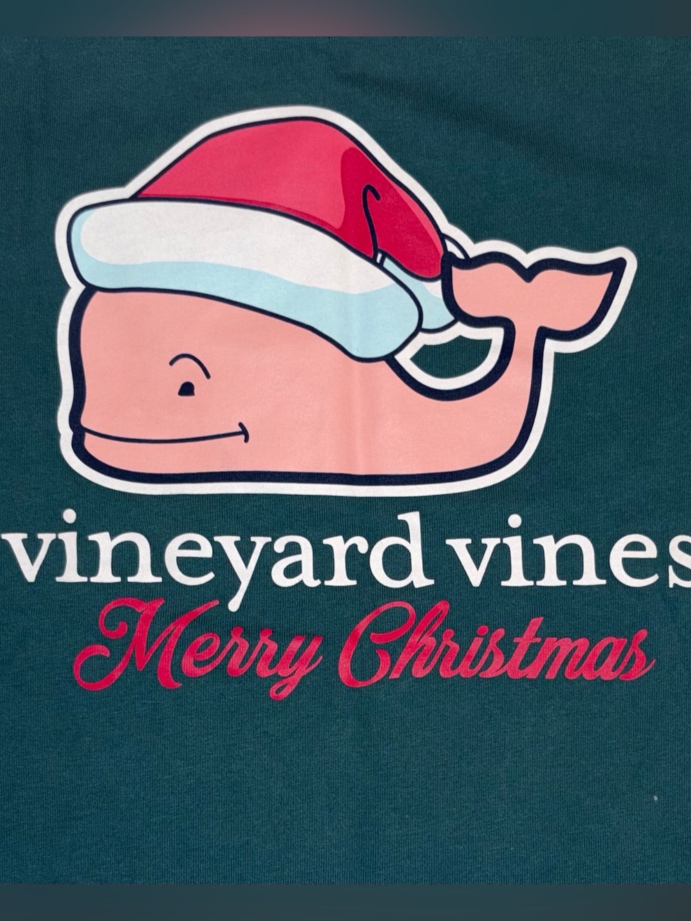 Vineyard Vines Christmas Whale long sleeve tee sz XS (5-6) EUC